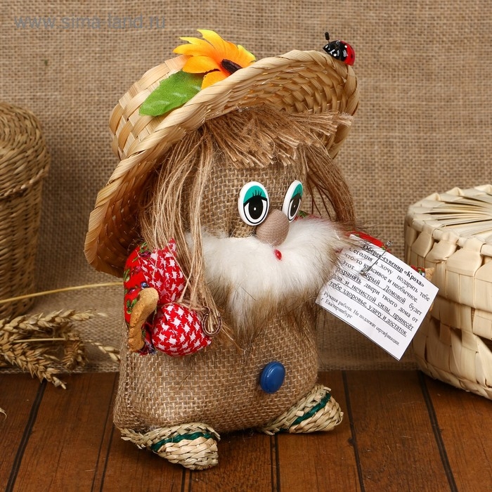 Оберег "Домовой Кроха&raquo;, с подковой, микс