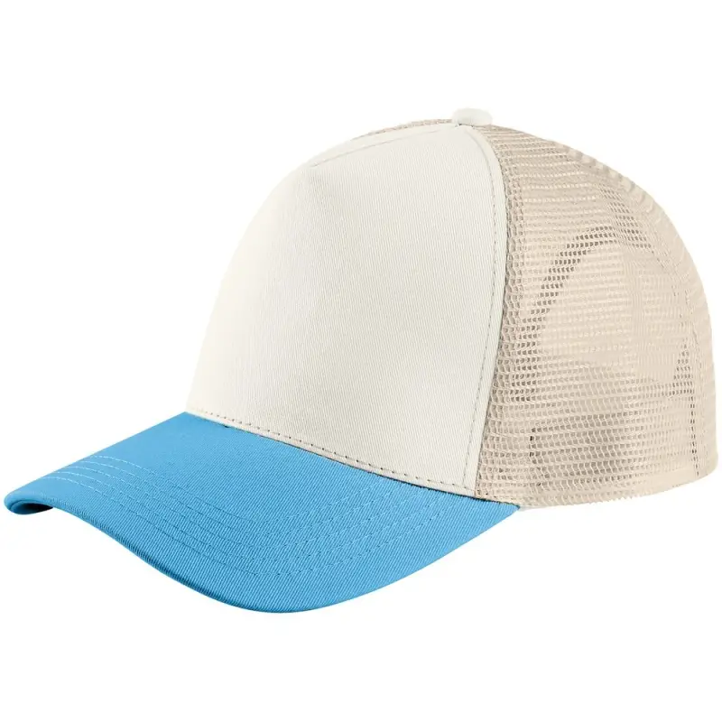 Бейсболка Blink, бежевая с бирюзовым Бейсболка Blink, бежевая с бирюзовым