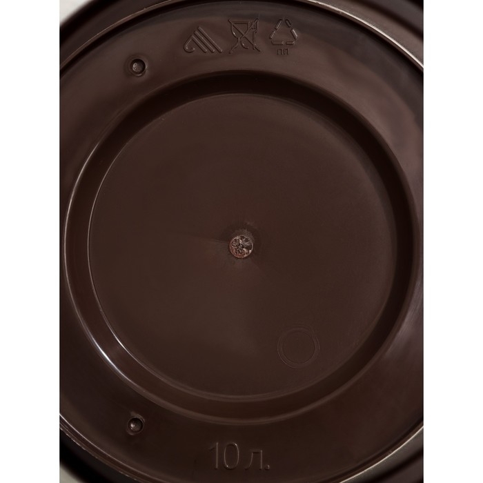 Горшок для цветов с поддоном «Эконом», 10 л, пластиковый, цвет коричневый Горшок для цветов с поддоном «Эконом», 10 л, пластиковый, цвет коричневый