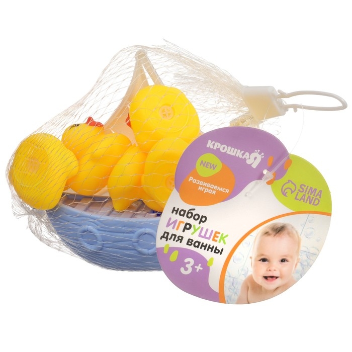 Набор резиновых игрушек для ванны &laquo;Уточки на корабле&raquo;, 7 предметов, цвет МИКС, Крошка Я