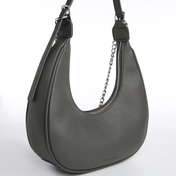 Сумка женская хобо на молнии TEXTURA, средний размер, цвет серый Сумка женская хобо на молнии TEXTURA, средний размер, цвет серый