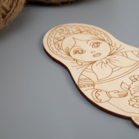 Заготовка для творчества "Матрешка", с гравировкой Заготовка для творчества "Матрешка", с гравировкой