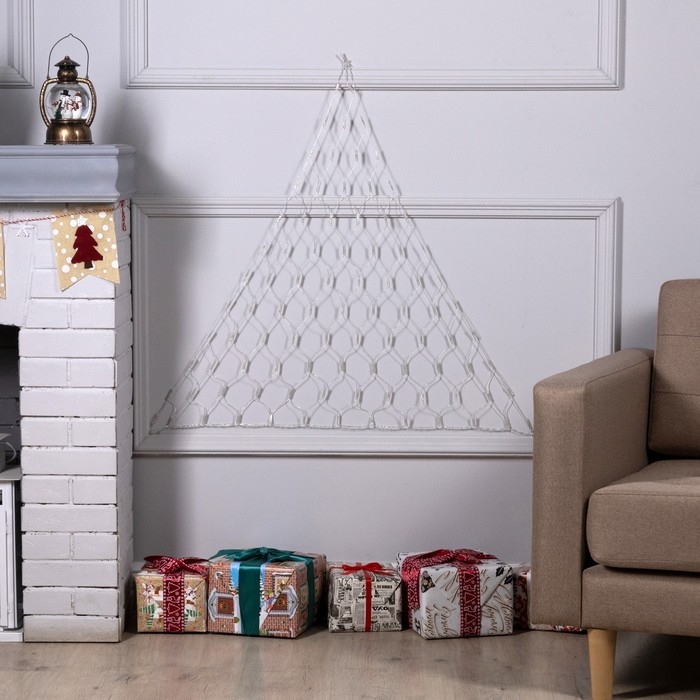 Гирлянда &laquo;Сеть-ёлка&raquo; 1 &times; 1 м, IP20, тёмная нить, 90 LED, свечение мульти, 8 режимов, 220 В