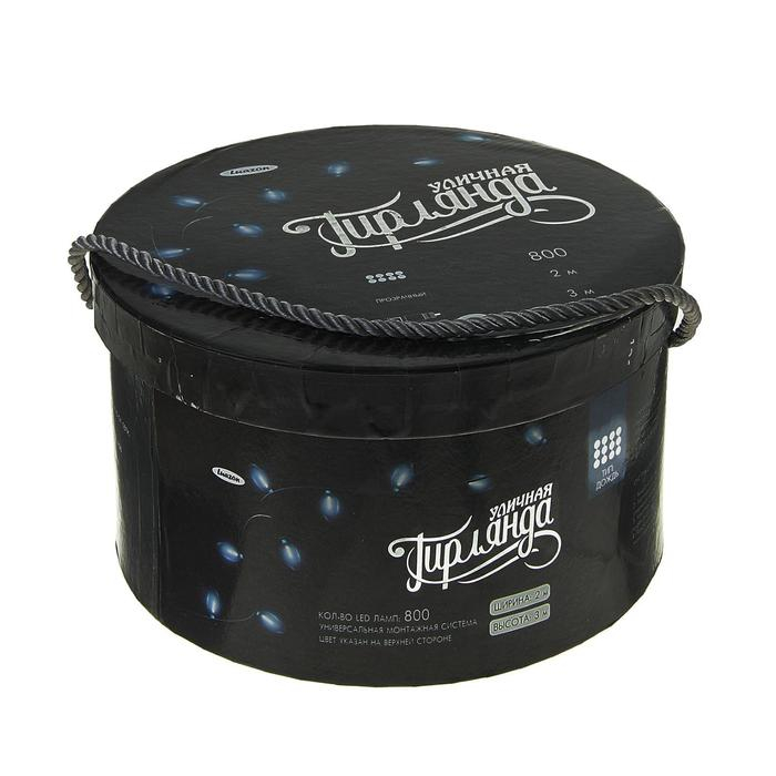 Гирлянда &laquo;Водопад&raquo; 2 &times; 3 м, IP44, УМС, тёмная нить, 800 LED, свечение белое, 8 режимов, 220 В