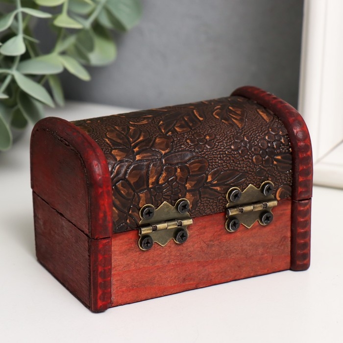 Шкатулка дерево сундучок Шкатулка дерево сундучок "Цветущий сад и бабочки" 7х9,5х5,7 см