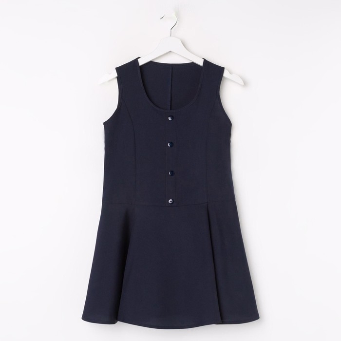 Школьный сарафан для девочки, цвет синий, рост 152