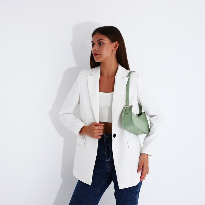 Сумка-багет на молнии, цвет зелёный