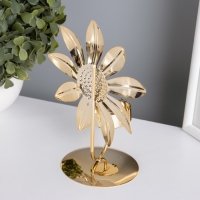 Подсвечник на 1 свечу металл d=4 см "Подсолнух" золото 7,7х12,5х16,3 см Подсвечник на 1 свечу металл d=4 см "Подсолнух" золото 7,7х12,5х16,3 см