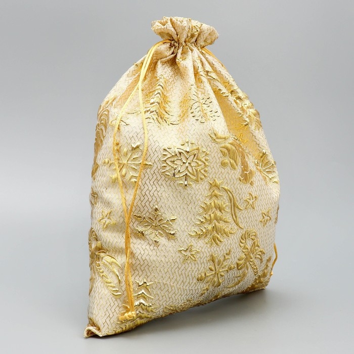 Мешочек подарочный парча &laquo;Подарок от сердца&raquo;, 30 х 40 см +/- 1.5 см, Новый год