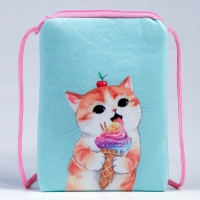 Сумка детская плюшевая "Кошечка" плоская Сумка детская плюшевая "Кошечка" плоская