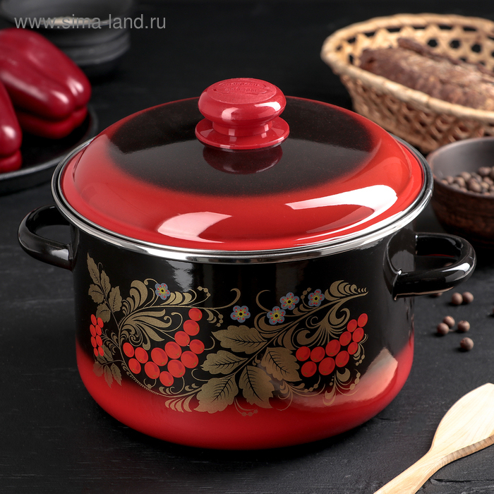 Кастрюля эмалированная «Рябинушка», 4 л, индукция Кастрюля эмалированная «Рябинушка», 4 л, индукция