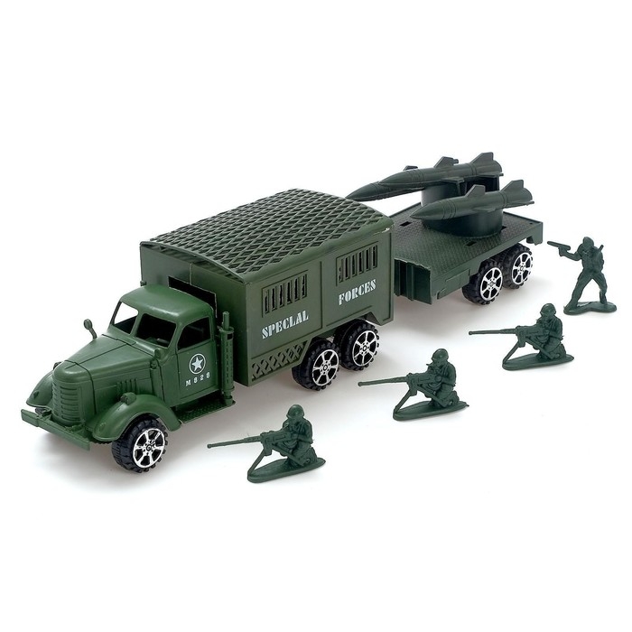 Машина инерционная «Армия», с прицепом, МИКС Машина инерционная «Армия», с прицепом, МИКС