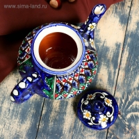 Чайник Риштанская Керамика "Узоры", 700 мл, синий Чайник Риштанская Керамика "Узоры", 700 мл, синий