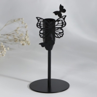 Подсвечник «Бабочки», черный, 7,4 х 15,3 см Подсвечник «Бабочки», черный, 7,4 х 15,3 см