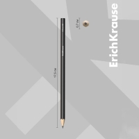 Набор чернографитных карандашей 4 штуки ErichKrause "Jet Black", HB, грифель d=2.2 мм, дерево, шестигранных, в пакете, чёрный корпус Набор чернографитных карандашей 4 штуки ErichKrause "Jet Black", HB, грифель d=2.2 мм, дерево, шестигранных, в пакете, чёрный корпус