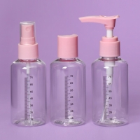 Набор для хранения, 3 предмета, со шкалой деления, цвет розовый