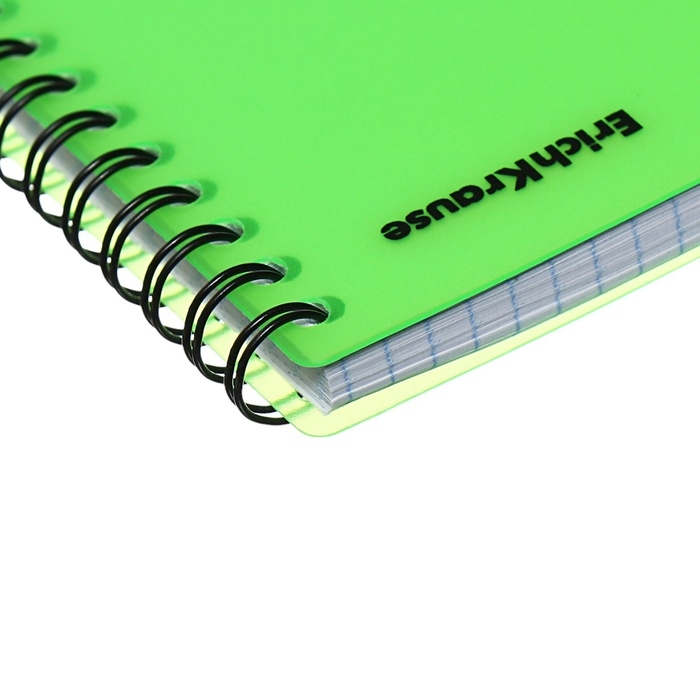 Блокнот на спирали А5, 80 листов, клетка, ErichKrause Блокнот на спирали А5, 80 листов, клетка, ErichKrause "Motion", пластиковая обложка шелкография, блок офсет белизна 100%, зеленый