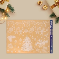 Наклейки новогодние на окна &laquo;Яркий праздник&raquo;, многоразовые, 50 х 70 см, Новый год