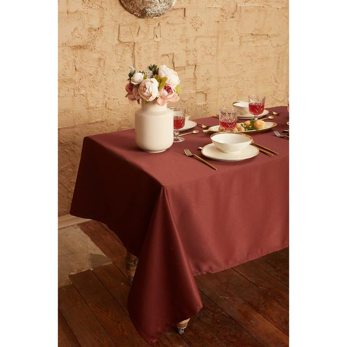 Скатерть "Этель" Cozy 150*250 +/-3см, цв.шоколад, пл. 192 г/м2, хл с ВГМО