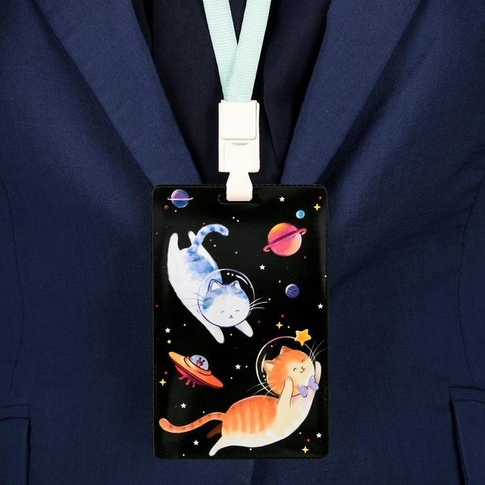 Чехол для бейджа «Коты в космосе» Чехол для бейджа «Коты в космосе»