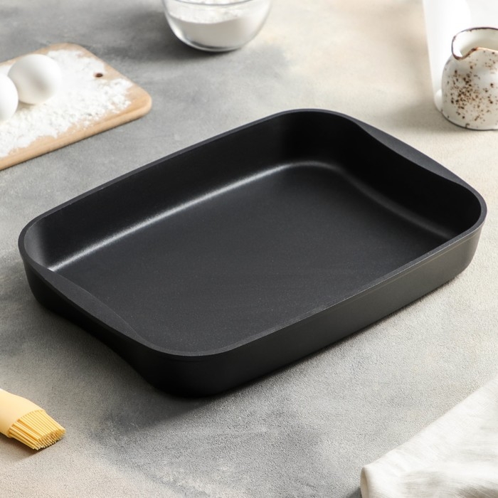 Противень &laquo;Традиция&raquo;, 36,5&times;26&times;5,5 см, антипригарное покрытие, цвет чёрный