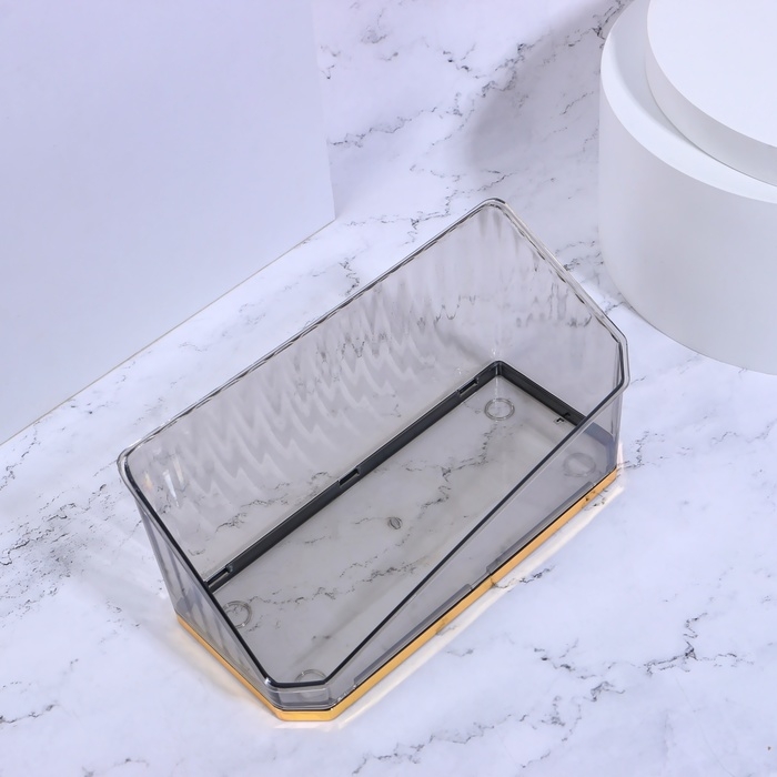 Органайзер для хранения «CALM», 1 секция, 20 × 8,5 × 10 см, цвет полупрозрачный/чёрный/золотистый Органайзер для хранения «CALM», 1 секция, 20 × 8,5 × 10 см, цвет полупрозрачный/чёрный/золотистый