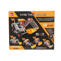 Конструктор металлический «Строительная техника», 5 в 1, 139 деталей Конструктор металлический «Строительная техника», 5 в 1, 139 деталей