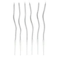 Свечи для торта 6 шт. серпантин + 5 воздушных шаров, серебро Свечи для торта 6 шт. серпантин + 5 воздушных шаров, серебро