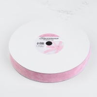 Лента бархатная, 25 мм, 18 ± 1 м, цвет розовый №02 Лента бархатная, 25 мм, 18 ± 1 м, цвет розовый №02