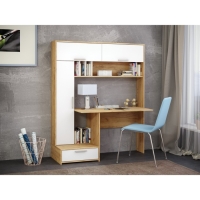 Стол письменный Лайт, 1500х570х1800, Дуб крафт золотой/Белый премиум Стол письменный Лайт, 1500х570х1800, Дуб крафт золотой/Белый премиум