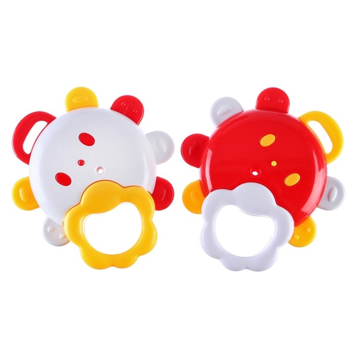 Погремушка &laquo;Солнышко с зеркалом&raquo;, с эластичными элементами, цвет МИКС, Крошка Я