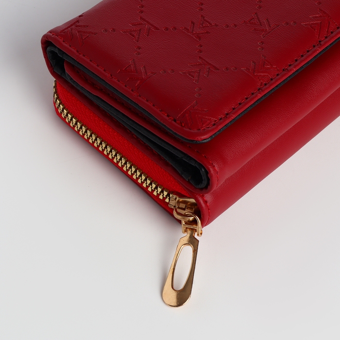 Кошелёк женский на кнопке, цвет красный Кошелёк женский на кнопке, цвет красный