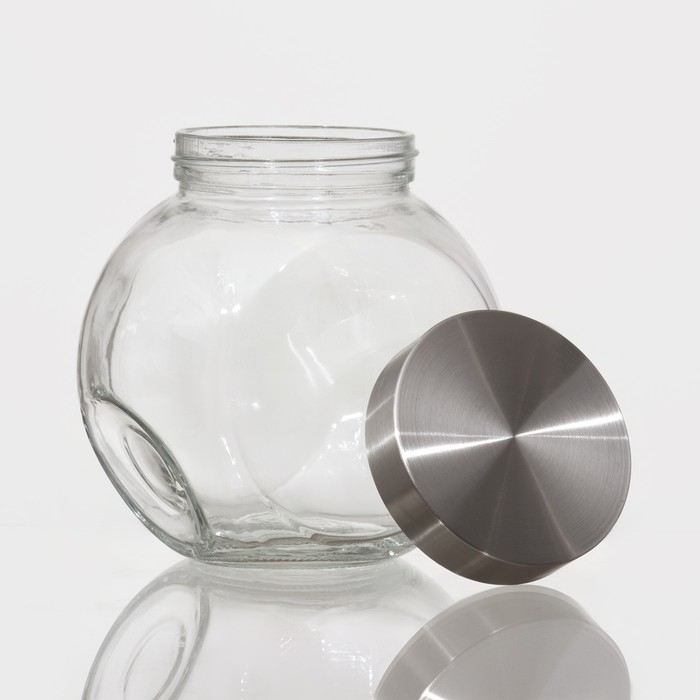 Банка стеклянная для хранения сыпучих продуктов &laquo;Твист&raquo;, 1,6 л, 11,5&times;16 см, с металлической крышкой