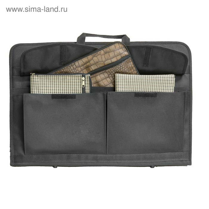 Папка для чертежей и рисунков А2, 640 х 450 х 30 мм, с ручками, текстильная, Estado, 3 кармана, цвет чёрный, Папка для чертежей и рисунков А2, 640 х 450 х 30 мм, с ручками, текстильная, Estado, 3 кармана, цвет чёрный,