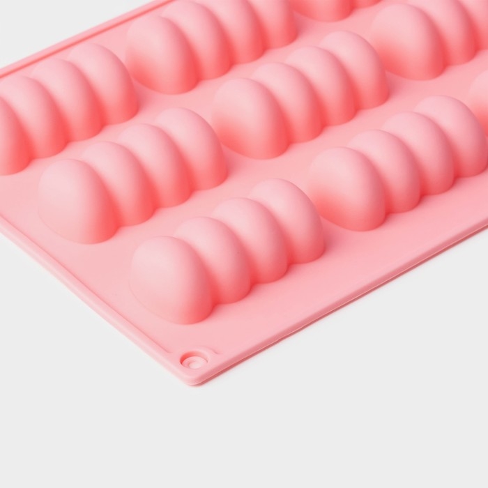 Форма для выпечки Доляна &laquo;Сладости. Бабл&raquo;, силикон, 12 ячеек, 28&times;16&times;2 см, цвет розовый