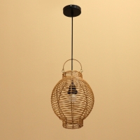 Светильник потолочный из ротанга "Фонарь" 1х120Вт, Е27, 24х24х30 см Светильник потолочный из ротанга "Фонарь" 1х120Вт, Е27, 24х24х30 см