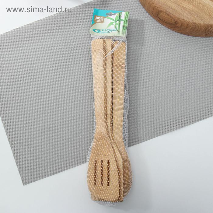 Набор кулинарных лопаток, 31 см, 5 шт, бамбук