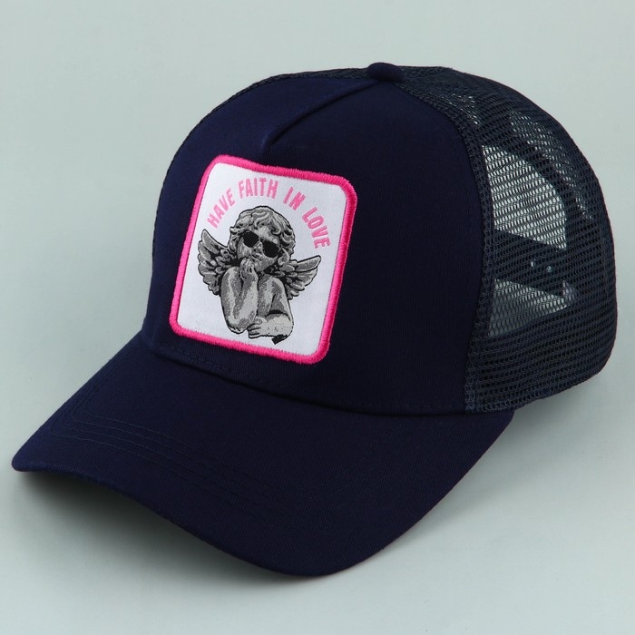 Кепка женская с сеткой «Ангел», цвет синий, р-р 56 Кепка женская с сеткой «Ангел», цвет синий, р-р 56