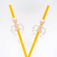 Трубочки для коктейля «Скелет», цвет оранжевый, набор 5 шт. Трубочки для коктейля «Скелет», цвет оранжевый, набор 5 шт.