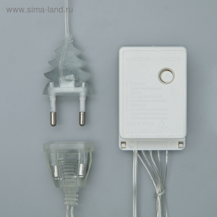 Гирлянда &laquo;Занавес&raquo; 1.5 &times; 1 м, IP20, прозрачная нить, 180 LED, свечение тёплое белое, 8 режимов, 220 В