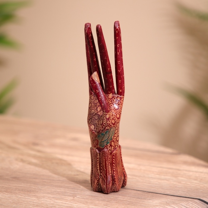 Подставка для колец, батик, дерево 20 см