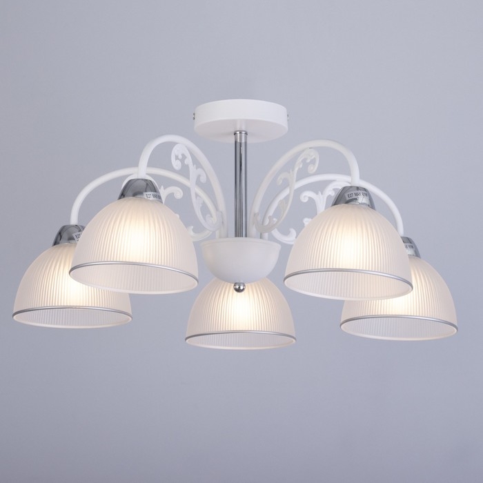 Люстра "Лаура" 5х60Вт Е27 Белый, хром 59х27х20см