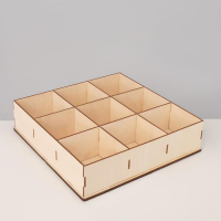 Подставка для чайных пакетиков 9 ячеек, 24&times;24&times;6 см, цвет бежевый
