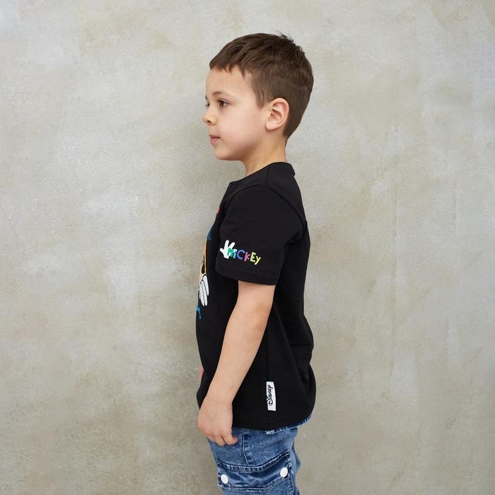 Футболка детская "Oh, boy" Микки Маус, рост 86-92, черный