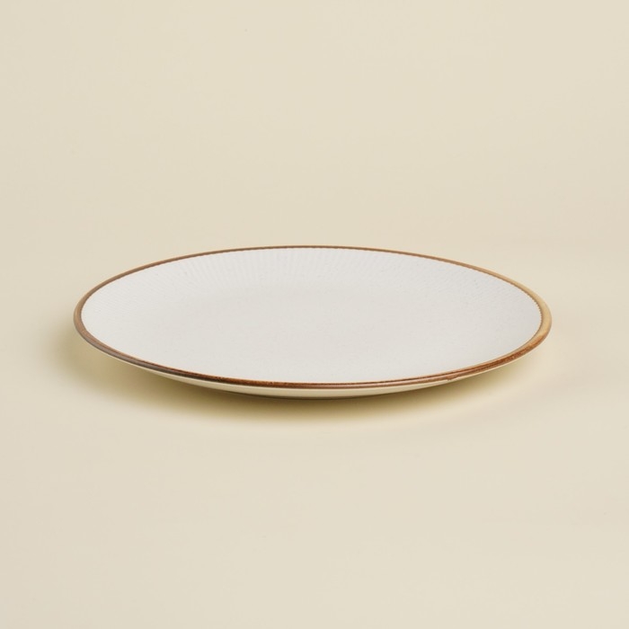 Тарелка обеденная фарфоровая SL Home «Волна в камне», d=20,5 см, цвет белый Тарелка обеденная фарфоровая SL Home «Волна в камне», d=20,5 см, цвет белый