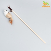 Дразнилка-удочка из эко-материалов "Мышка", 40 см Дразнилка-удочка из эко-материалов "Мышка", 40 см