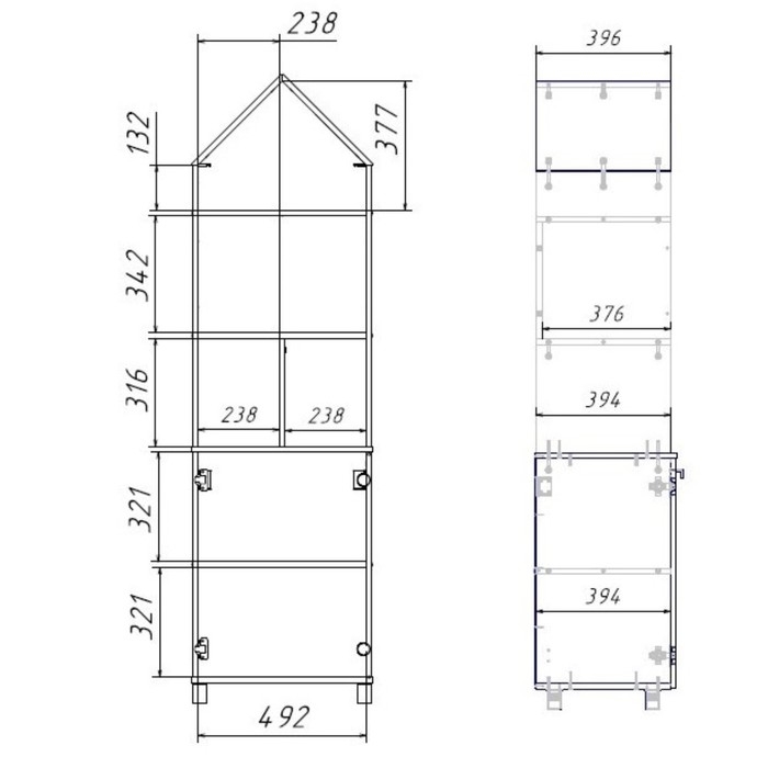 Шкаф в детскую Эйп 13.14, 530х415х1838, Белый/Дуб белый