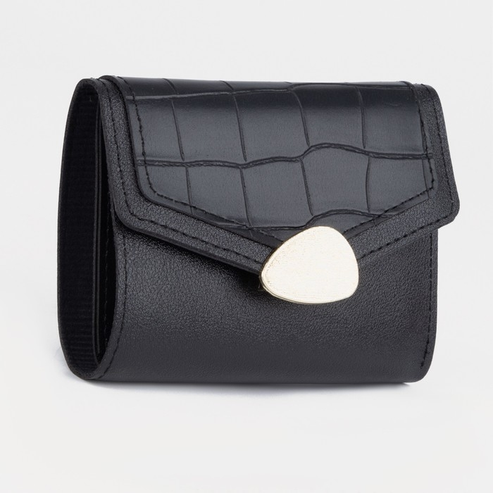 Кошелёк женский на кнопке, цвет чёрный Кошелёк женский на кнопке, цвет чёрный