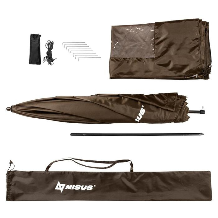 Зонт с тентом NISUS, диаметр 2.4 м, прямой, закрытый Зонт с тентом NISUS, диаметр 2.4 м, прямой, закрытый