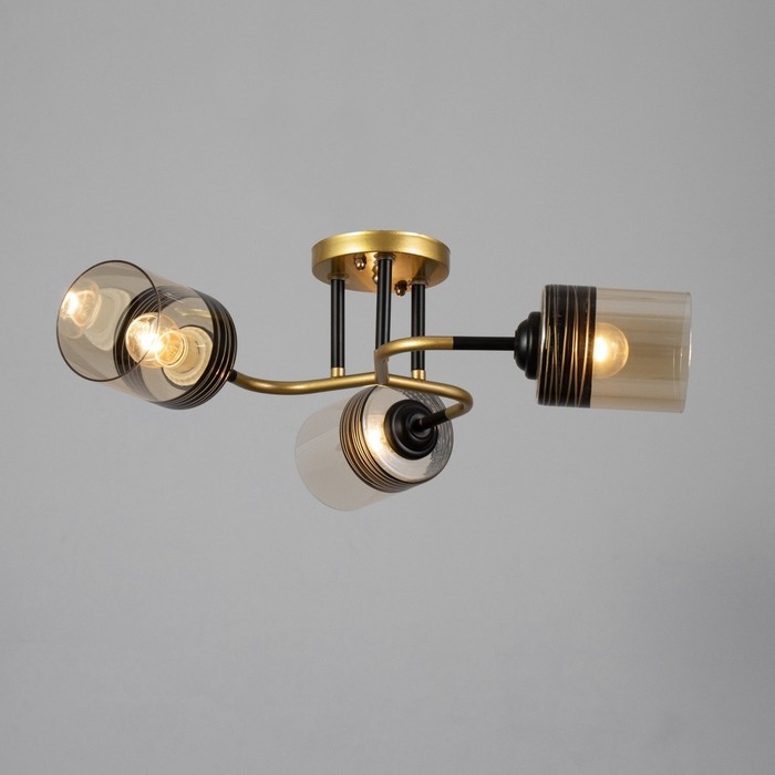 Люстра Люстра "Синна" 3хЕ27 40Вт черно-золотой 50х50х27 см BayerLux